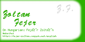 zoltan fejer business card